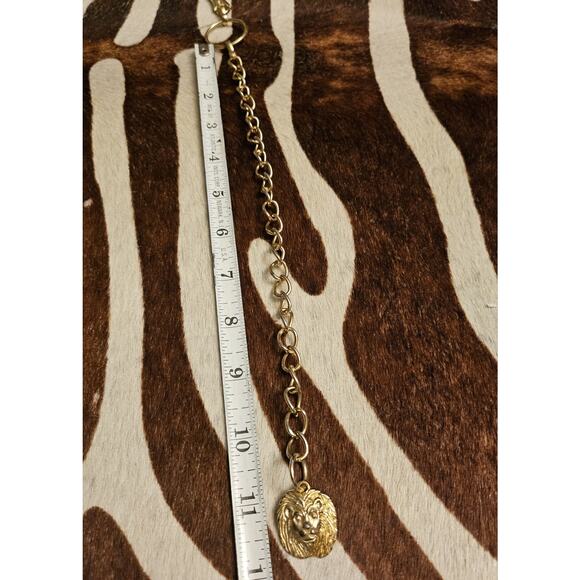 ANNE KLEIN Vintage 1990\'s Gold Horse Shaped Modernist Adjustable Chain Belt main image 5